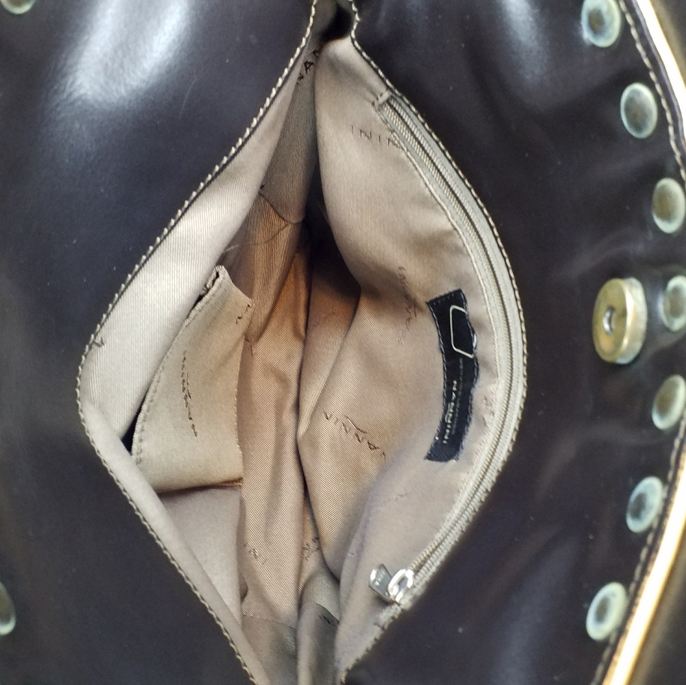Nannini Yellow Brown Genuine Leather Studded Cowgirl Western Rodeo Tote Bag - Picture 11 of 12
